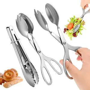 Kitchen Tongs for Cooking for Buffet Party Catering, 3pcs Stainless Steel Salad Tongs for Food Bread Cake Bake Dessert, Heat Resistant Comfort Grip Buffet Serving Tong for Kitchen Kitchen Tongs for Cooking for Buffet Party Catering, 3pcs Stainless Steel Salad Tongs for Food Bread Cake Bake Dessert, Heat Resistant Comfort Grip Buffet Serving Tong for Kitchen