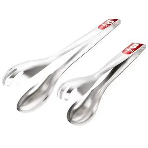 Stainless Steel Tongs, Set of 2 (8" & 10"), Lightweight & Durable Kitchen Tongs for Serving, Parties and Events, Dishwasher-Safe Metal Serving Tongs for Salads and More Stainless Steel Tongs, Set of 2 (8" & 10"), Lightweight & Durable Kitchen Tongs for Serving, Parties and Events, Dishwasher-Safe Metal Serving Tongs for Salads and More