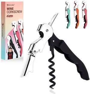 Soft Velvet Touch Waiters Double Hinge Corkscrew Wine Key Bottle OpenerHeavy Duty Waiter Corkscrew, Foil cutter and Bottle Opener,2-pack (2, Black) Soft Velvet Touch Waiters Double Hinge Corkscrew Wine Key Bottle OpenerHeavy Duty Waiter Corkscrew, Foil cutter and Bottle Opener,2-pack (2, Black)