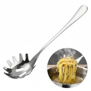 Spaghetti Spoon Stainless Steel Silver Pasta Spoon with Teeth Versatile Kitchen Tool for Noodle Egg Ramen Soup and Dumplings Cooking Pasta Server Utensil for Home Use 9.4 Inch Spaghetti Spoon Stainless Steel Silver Pasta Spoon with Teeth Versatile Kitchen Tool for Noodle Egg Ramen Soup and Dumplings Cooking Pasta Server Utensil for Home Use 9.4 Inch