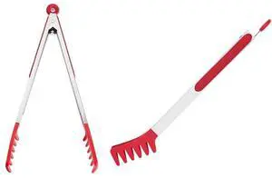 Large 13" Red Stainless Steel Pasta Tong with Silicone Tips, Spaghetti Tongs Pasta Server Utensil for Noodles Cooking Baking Food BBQ Kitchen Tools Large 13" Red Stainless Steel Pasta Tong with Silicone Tips, Spaghetti Tongs Pasta Server Utensil for Noodles Cooking Baking Food BBQ Kitchen Tools
