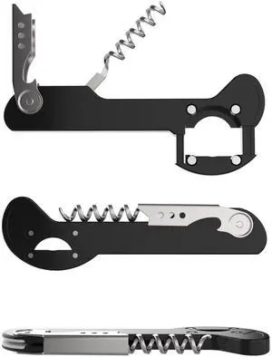 Wine Opener, Wine Key for Servers, Waiters Corkscrew, Black, 5 1/4" | Houseables Travel Bottle Opener, Cork Screw, with Foil Cutter, Bartenders Tool, Professional, Restaurant, TSA Approved Wine Opener, Wine Key for Servers, Waiters Corkscrew, Black, 5 1/4" | Houseables Travel Bottle Opener, Cork Screw, with Foil Cutter, Bartenders Tool, Professional, Restaurant, TSA Approved