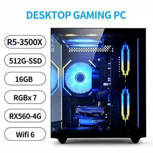 suevery Gaming PC Desktop, Ryzen 5 6-Core 3.6GHz Up to 4.1GHz 16GB DDR4 RAM 512G SSD RX 560 4G Graphics Card Wi-Fi 6, Gamer Computer Tower for Home Office,Bluetooth Support,windows 11 pro Black suevery Gaming PC Desktop, Ryzen 5 6-Core 3.6GHz Up to 4.1GHz 16GB DDR4 RAM 512G SSD RX 560 4G Graphics Card Wi-Fi 6, Gamer Computer Tower for Home Office,Bluetooth Support,windows 11 pro Black