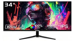 Gawfolk 34 Inch Ultrawide Gaming Monitor, 165Hz UWQHD (3440x1440) Screen | FreeSync, PIP/PBP Mode, Dual HDMI 2.0 & DP 1.4, VESA, Assist Crosshair Gawfolk 34 Inch Ultrawide Gaming Monitor, 165Hz UWQHD (3440x1440) Screen | FreeSync, PIP/PBP Mode, Dual HDMI 2.0 & DP 1.4, VESA, Assist Crosshair