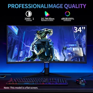 Gawfolk 34" Curved Ultrawide Gaming Monitor, 21:9 Aspect Ratio WQHD 2560 x 1080, 120Hz Refresh Rate, 100% sRGB Wide Color Gamut, 3000:1 Contrast Ratio, Freesync, VESA Mount 75x75mm, Tilt Adjustment fo Gawfolk 34" Curved Ultrawide Gaming Monitor, 21:9 Aspect Ratio WQHD 2560 x 1080, 120Hz Refresh Rate, 100% sRGB Wide Color Gamut, 3000:1 Contrast Ratio, Freesync, VESA Mount 75x75mm, Tilt Adjustment fo