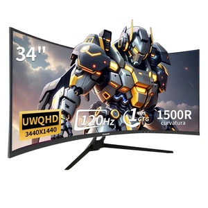 Gawfolk 34" 1500R Curved Ultrawide Gaming Monitor, 21:9 UWQHD 3440 x 1440, 120Hz Refresh Rate, 1ms GTG Response Time, 100% sRGB, FreeSync, VESA Mount 75x75mm, Tilt Adjustment for PC Gaming & Home Offi Gawfolk 34" 1500R Curved Ultrawide Gaming Monitor, 21:9 UWQHD 3440 x 1440, 120Hz Refresh Rate, 1ms GTG Response Time, 100% sRGB, FreeSync, VESA Mount 75x75mm, Tilt Adjustment for PC Gaming & Home Offi
