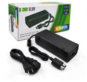 Xbox 360 Slim Power Brick with Power Cord Cable, AC Adapter Built-In Ultra-Quiet Upgrade Fan, Xbox 360 Power Supply Charger for Xbox 360 Slim Console Xbox 360 Slim Power Brick with Power Cord Cable, AC Adapter Built-In Ultra-Quiet Upgrade Fan, Xbox 360 Power Supply Charger for Xbox 360 Slim Console