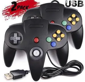 2 Pack Generic Classic N64 Controllers, Wired USB PC Game pad Joystick for Windows PC MAC Linux Raspberry Pi 3 Sega Genesis Higan 2 Pack Generic Classic N64 Controllers, Wired USB PC Game pad Joystick for Windows PC MAC Linux Raspberry Pi 3 Sega Genesis Higan