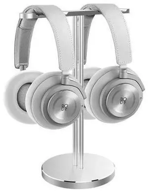 Dual Aluminum Headphones Stand Holder, Showcase Multi Headphones with Solid Heavy Base, Compatible with Gaming Headsets and Wireless Headphone Silver Dual Aluminum Headphones Stand Holder, Showcase Multi Headphones with Solid Heavy Base, Compatible with Gaming Headsets and Wireless Headphone Silver