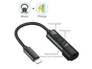 Lightning to 3.5 mm Headphone Jack Adapter, Iphone 7 Lightning Audio and Charger Splitter with Charge and Music Aux Headphone Adapter for Iphone 7/7 plus/8/8 plus/X Lightning to 3.5 mm Headphone Jack Adapter, Iphone 7 Lightning Audio and Charger Splitter with Charge and Music Aux Headphone Adapter for Iphone 7/7 plus/8/8 plus/X