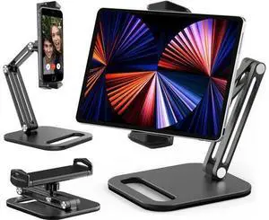 BONAEVER Stand andolder Desktop Phone Mount Stand with 2 Adjustable Arm 360° Rotates Holder Universal Foldable Multi Angle Compatible with iPad iPhone More BONAEVER Stand andolder Desktop Phone Mount Stand with 2 Adjustable Arm 360° Rotates Holder Universal Foldable Multi Angle Compatible with iPad iPhone More