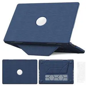 WERLEO Case for MacBook Pro 16 inch 2025 2024 2023 2022 2021 M4 M3 M2 M1 A3186 A3403 A2991 A2780 A2485, Fabric Textured Hard Shell Cover with Foldable Kickstand & Keyboard Cover & Logo Cutout Blue WERLEO Case for MacBook Pro 16 inch 2025 2024 2023 2022 2021 M4 M3 M2 M1 A3186 A3403 A2991 A2780 A2485, Fabric Textured Hard Shell Cover with Foldable Kickstand & Keyboard Cover & Logo Cutout Blue