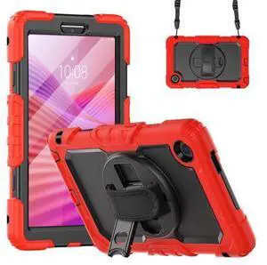 WERLEO Case for Lenovo Tab One / Tab K9 8.7 inch 2025 TB305XU TB305FU with Screen Protector, ShockProof Protective Cover with 360° Rotating Stand & Shouder Strap, Pen Holder Red WERLEO Case for Lenovo Tab One / Tab K9 8.7 inch 2025 TB305XU TB305FU with Screen Protector, ShockProof Protective Cover with 360° Rotating Stand & Shouder Strap, Pen Holder Red