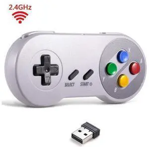 2.4 GHz Wireless USB Controller Compatible with Super Famicom Games, SNES Retro USB Classic Controller Joypad Joystick for Windows PC MAC Linux Genesis (Multi-Colored Keys) 2.4 GHz Wireless USB Controller Compatible with Super Famicom Games, SNES Retro USB Classic Controller Joypad Joystick for Windows PC MAC Linux Genesis (Multi-Colored Keys)