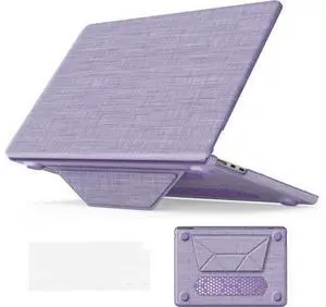 WERLEO for MacBook Pro 14 inch Case 2025-2021 M5 M4 M3 M2 M1 Pro/Max A3434 A3401 A3185 A3112 A2992 A2918 A2779 A2442 Knit Fabric Hard Shell Case with Foldable Kickstand, Keyboard Cover Purple WERLEO for MacBook Pro 14 inch Case 2025-2021 M5 M4 M3 M2 M1 Pro/Max A3434 A3401 A3185 A3112 A2992 A2918 A2779 A2442 Knit Fabric Hard Shell Case with Foldable Kickstand, Keyboard Cover Purple