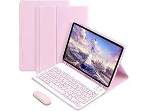 Keyboard Case with Wireless Mouse Combo for Galaxy Tab S6 Lite 10.4 inch 2022/2020 Model SM-P610/P613/P615/P619, Smart Folio Cover with Magnetic Detachable Wireless Keyboard and Mice Pink Keyboard Case with Wireless Mouse Combo for Galaxy Tab S6 Lite 10.4 inch 2022/2020 Model SM-P610/P613/P615/P619, Smart Folio Cover with Magnetic Detachable Wireless Keyboard and Mice Pink