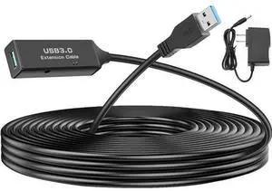 BUCIER USB 3.0 Active Cable, USB Type A-Male to A-Female Extension Cord Superspeed USB 3.0 Extender Wire with AC Power Adpter for Printer, Xbox, Oculus Rift, PS4, 16 Feet BUCIER USB 3.0 Active Cable, USB Type A-Male to A-Female Extension Cord Superspeed USB 3.0 Extender Wire with AC Power Adpter for Printer, Xbox, Oculus Rift, PS4, 16 Feet