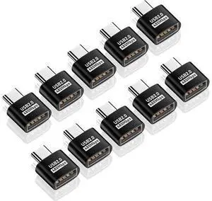 USB C to USB Adapter, USB Type C Male to USB 2.0 Female Extension Connector, USB to USB C Adapter, Support 480Mbps Data Transfer, OTG Function and Charging for Phone, Laptop (10 Black) USB C to USB Adapter, USB Type C Male to USB 2.0 Female Extension Connector, USB to USB C Adapter, Support 480Mbps Data Transfer, OTG Function and Charging for Phone, Laptop (10 Black)