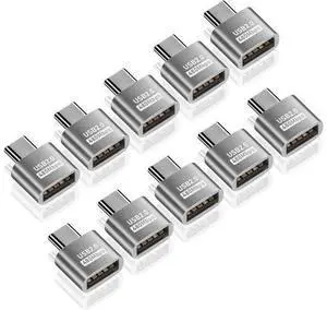 USB C to USB Adapter 10Gbps, Type C Male to A Female Extension Adapater Support Data Transfer and Charging for Phone, Laptop, USB Keyboard 4 Pack (Silver) 10 Pack USB C to USB Adapter 10Gbps, Type C Male to A Female Extension Adapater Support Data Transfer and Charging for Phone, Laptop, USB Keyboard 4 Pack (Silver) 10 Pack