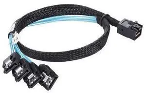 BUCIER Internal HD Mini SAS SFF-8643 to 4X SATA (Target) Cable, SFF-8643 for Controller, 4 Sata Connect to Hard Drive, 1m BUCIER Internal HD Mini SAS SFF-8643 to 4X SATA (Target) Cable, SFF-8643 for Controller, 4 Sata Connect to Hard Drive, 1m