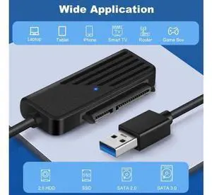 BUCIER SATA to USB 3.0 Adapter Up To 6 Gbps USB A/C to SATA Cable for 2.5" SATA III HDD SSD External Hard Drive Reader adaptador(USB 3.0 20cm) BUCIER SATA to USB 3.0 Adapter Up To 6 Gbps USB A/C to SATA Cable for 2.5" SATA III HDD SSD External Hard Drive Reader adaptador(USB 3.0 20cm)
