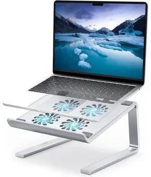 Laptop Cooling Pad with 3.0 USB Hubs and Quiet Fans, Laptop Stand Cooler Prevent CPU Overheating, Ergonomic Stable Metal Computer Riser for 10-17.3 Gaming Office PC Notebook, Silver Laptop Cooling Pad with 3.0 USB Hubs and Quiet Fans, Laptop Stand Cooler Prevent CPU Overheating, Ergonomic Stable Metal Computer Riser for 10-17.3 Gaming Office PC Notebook, Silver