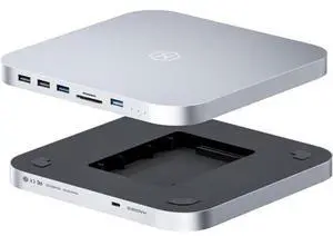 USB-C Hub with Hard Drive Enclosure, Hagibis Type-C Docking Station & Stand for Mac Mini M2, Mac Studio M1 Max Ultra with SATA, USB 3.0, SD/TF Card Reader and USB2.0 for Laptop (MC25 Silver) USB-C Hub with Hard Drive Enclosure, Hagibis Type-C Docking Station & Stand for Mac Mini M2, Mac Studio M1 Max Ultra with SATA, USB 3.0, SD/TF Card Reader and USB2.0 for Laptop (MC25 Silver)