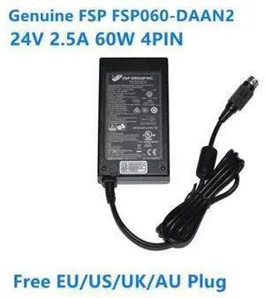 FSP FSP060-DAAN2 24V 2.5A 60W AC Adapter Charger For FSP H00000901 HU10142-16137 4Pin Laptop Power Supply Adapter FSP FSP060-DAAN2 24V 2.5A 60W AC Adapter Charger For FSP H00000901 HU10142-16137 4Pin Laptop Power Supply Adapter