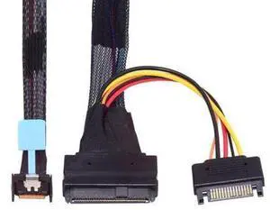 chenyang PCI-E 5.0 MCIO 4X 38Pin SFF-TA-1016 to U.2 SFF-8639 Cable with SATA Power 0.5M chenyang PCI-E 5.0 MCIO 4X 38Pin SFF-TA-1016 to U.2 SFF-8639 Cable with SATA Power 0.5M
