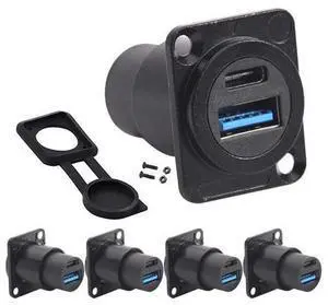 PENGLIN 5PCS USB3.0 & USB C 3.1 Connector, Dual Port USB Panel Mount Adapter USB A & C Data Charging Connector for Phone/PC/Laptop/ipad PENGLIN 5PCS USB3.0 & USB C 3.1 Connector, Dual Port USB Panel Mount Adapter USB A & C Data Charging Connector for Phone/PC/Laptop/ipad