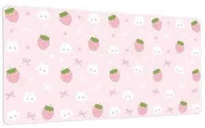 Idocolors Pink Strawberry Desk Mat, Cute Extended Gaming Keyboard Mouse Pad, Large Office Desk Cover Mat Pad Deskmat, Non-Slip Leather Home Office Desk Mat Protector 27.6"x13.8" Idocolors Pink Strawberry Desk Mat, Cute Extended Gaming Keyboard Mouse Pad, Large Office Desk Cover Mat Pad Deskmat, Non-Slip Leather Home Office Desk Mat Protector 27.6"x13.8"