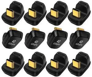 ShineeKee 180 Degree USB C Adapter U Shape 40Gbps Data Transfer USB 4.0/Thunderbolt 4 Type C Male to Female Connector Extender for Mobile Phone, Switch, Steam Deck, Tablet, Laptop (12 Pack) ShineeKee 180 Degree USB C Adapter U Shape 40Gbps Data Transfer USB 4.0/Thunderbolt 4 Type C Male to Female Connector Extender for Mobile Phone, Switch, Steam Deck, Tablet, Laptop (12 Pack)