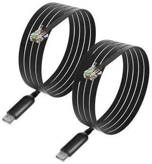 6.5ft USB to RJ12 Cable 6P4C RS232 Serial Cable with FTDI-FT232 Chip Adapter Cord for APC PDU UPS 940-0144 940-0144A (2) 6.5ft USB to RJ12 Cable 6P4C RS232 Serial Cable with FTDI-FT232 Chip Adapter Cord for APC PDU UPS 940-0144 940-0144A (2)