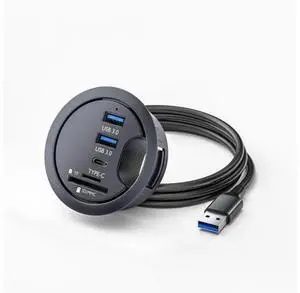 ChenYang USB 3.0 Flush Mount Desktop HUB,2 USB 3.0 Port/1 USB C Port HUB Grommet Hole 2.36"(60mm) with SD/TF Card Reader Port ChenYang USB 3.0 Flush Mount Desktop HUB,2 USB 3.0 Port/1 USB C Port HUB Grommet Hole 2.36"(60mm) with SD/TF Card Reader Port