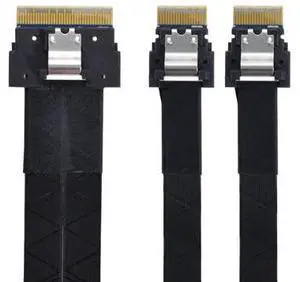 CY Slimline Cable PCI-E Ultraport SAS Slim 4.0 SFF-8654 8i 74pin to Dual SFF-8654 4i 38Pin Cable 40cm PCI-Express CY Slimline Cable PCI-E Ultraport SAS Slim 4.0 SFF-8654 8i 74pin to Dual SFF-8654 4i 38Pin Cable 40cm PCI-Express