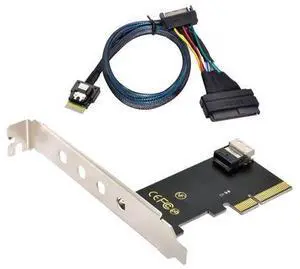 chenyang PCIe 4.0 X4 to Slimline SAS SFF-8654 Adapter with SFF-8654 to SFF-8639 Cable for U.2 SFF-8639 NVME PCIe SSD chenyang PCIe 4.0 X4 to Slimline SAS SFF-8654 Adapter with SFF-8654 to SFF-8639 Cable for U.2 SFF-8639 NVME PCIe SSD