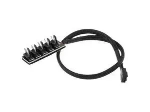 Computer case fan hub - $5 per unit (PWM fan hub with nylon mesh, 4-pin temperature control, can support up to 5 fans) - 40cm long Computer case fan hub - $5 per unit (PWM fan hub with nylon mesh, 4-pin temperature control, can support up to 5 fans) - 40cm long
