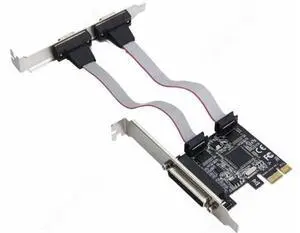 PCIe to 2x DB9 RS232 COM Serial Port+ 1x DB25 Parallel Port Printer LPT Adapter Card Chipset ASIX/AX99100 for Desktop Computer PCIe to 2x DB9 RS232 COM Serial Port+ 1x DB25 Parallel Port Printer LPT Adapter Card Chipset ASIX/AX99100 for Desktop Computer
