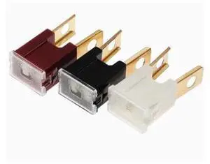 Square external plug-in long fuse for cars, flat plug-in large male and large female fuse clips, 20-120A 100A Square external plug-in long fuse for cars, flat plug-in large male and large female fuse clips, 20-120A 100A
