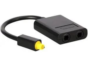 Dual Port Toslink Digital Optical Audio Splitter Adapter Fiber Optic Audio Cable 1 In 2 Out Black Color Dual Port Toslink Digital Optical Audio Splitter Adapter Fiber Optic Audio Cable 1 In 2 Out Black Color