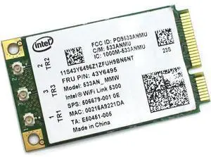 For WiFi Link Intel 5300 AGN 533AN_MMW Mini PCI-E Wireless Card 802.11a/b/g/n 2.4/5.0 GHz 450 Mbps for X200 X200S X300 For WiFi Link Intel 5300 AGN 533AN_MMW Mini PCI-E Wireless Card 802.11a/b/g/n 2.4/5.0 GHz 450 Mbps for X200 X200S X300