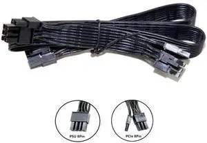 PCIe Dual 8Pin 6+2Pin Graphics Card GPU Power Cable 18AWG for SEASONIC PRIME, FOCUS, CORE, M12II EVO Modular Power, Flat Cable 18AWG 60+20cm PCIe Dual 8Pin 6+2Pin Graphics Card GPU Power Cable 18AWG for SEASONIC PRIME, FOCUS, CORE, M12II EVO Modular Power, Flat Cable 18AWG 60+20cm