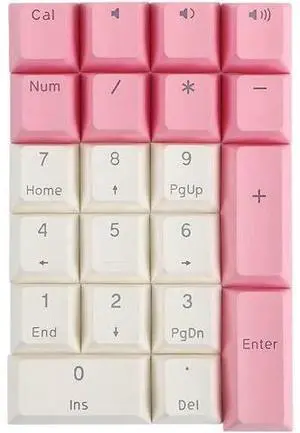 Kesoto Mechanical Gaming Keyboard Numeric Keycaps, PBT Keycaps, Dustproof Waterproof Anti-Slip Home Custom Keycaps for Numeric Keypad - Pink White, 21Key for Cherry Kesoto Mechanical Gaming Keyboard Numeric Keycaps, PBT Keycaps, Dustproof Waterproof Anti-Slip Home Custom Keycaps for Numeric Keypad - Pink White, 21Key for Cherry