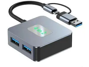 Aluminum USB C Hub 10Gbps 4 Port USB 3.2 Hub USB C+USB to USB 3.2 Hub Exteon Aluminum USB C Hub 10Gbps 4 Port USB 3.2 Hub USB C+USB to USB 3.2 Hub Exteon