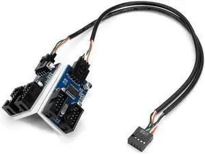 Rocketek Motherboard USB 2.0 9pin Header 1 to 4 Exteon Hub Splitter Adapter - Converter MB USB 2.0 Female to 4 Female - 30CM USB 9-pin Internal Cable 9 pin Connector Adapter Port Multiplier Rocketek Motherboard USB 2.0 9pin Header 1 to 4 Exteon Hub Splitter Adapter - Converter MB USB 2.0 Female to 4 Female - 30CM USB 9-pin Internal Cable 9 pin Connector Adapter Port Multiplier