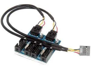 XT-XINTE Motherboard USB 2.0 9pin Header 1 to 2/4 Exteon Hub Splitter Adapter - Converter MB USB 2.0 Female to 2 or 4 Female - 30CM 9-pin Internal Cable Connector Adapter Port Multiplier (1 to 4) XT-XINTE Motherboard USB 2.0 9pin Header 1 to 2/4 Exteon Hub Splitter Adapter - Converter MB USB 2.0 Female to 2 or 4 Female - 30CM 9-pin Internal Cable Connector Adapter Port Multiplier (1 to 4)
