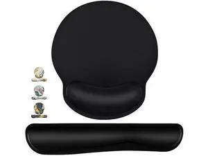 Mouse Pad and Keyboard Wrist Rest- Ergonomic Wrist Pad for Computer Keyboard and Mouse Pad, Memory Foam Wrist Support for Comfy Typing (Mouse pad Set, Classic Black) Mouse Pad and Keyboard Wrist Rest- Ergonomic Wrist Pad for Computer Keyboard and Mouse Pad, Memory Foam Wrist Support for Comfy Typing (Mouse pad Set, Classic Black)