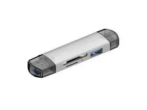 USB 3.0 multi-functional card reader - type-c for Android phones, computers, OTG (On-The-Go) devices, cameras, SD/TF/USB drives Six-in-One Aluminum Card Reader - Silver Color USB 3.0 multi-functional card reader - type-c for Android phones, computers, OTG (On-The-Go) devices, cameras, SD/TF/USB drives Six-in-One Aluminum Card Reader - Silver Color