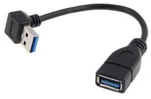 90 Degree Down Angled USB 3.0 Type-A Male to USB 3.0 Type-A Female Exteon Cable 20cm 5Gbps 90 Degree Down Angled USB 3.0 Type-A Male to USB 3.0 Type-A Female Exteon Cable 20cm 5Gbps