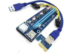 Pcie Pci-e Pci Express adapter expaon Card x1 To x16 GPU Usb 3.0 Extender converter Riser X1 X16 Card SATA 6Pin Power Cable Pcie Pci-e Pci Express adapter expaon Card x1 To x16 GPU Usb 3.0 Extender converter Riser X1 X16 Card SATA 6Pin Power Cable
